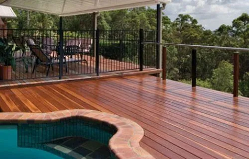 Raised deck with stairs and perimeter handrail — Caringbah, NSW