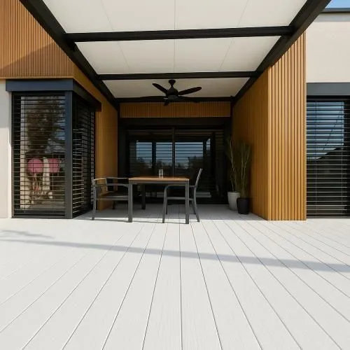 Low-maintenance composite deck overlooking the garden — Lake Macquarie, NSW