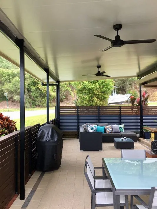 Flyover patio lifting the roofline above the existing eaves — Smeaton Grange, NSW
