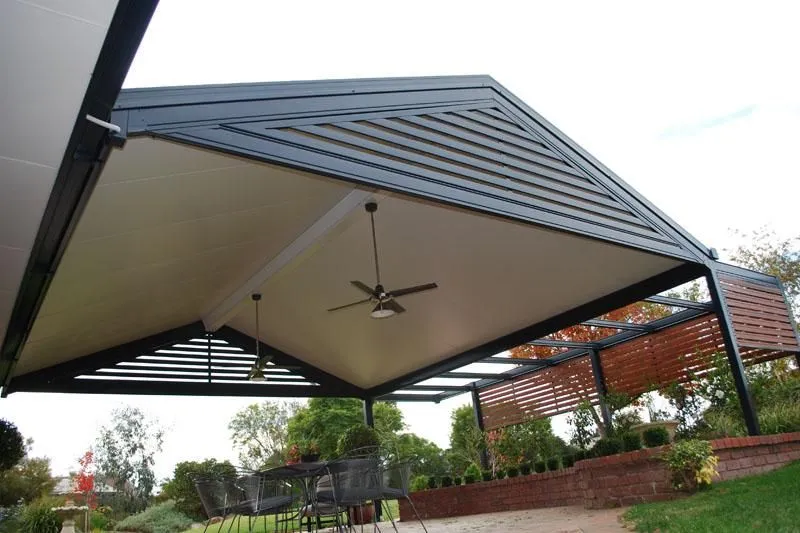 Insulated patio over an outdoor entertaining and BBQ area — Gregory Hills, NSW